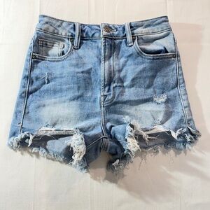HIDDEN Distressed Denim Shorts XS Light Wash Cut Off High Waist Boho